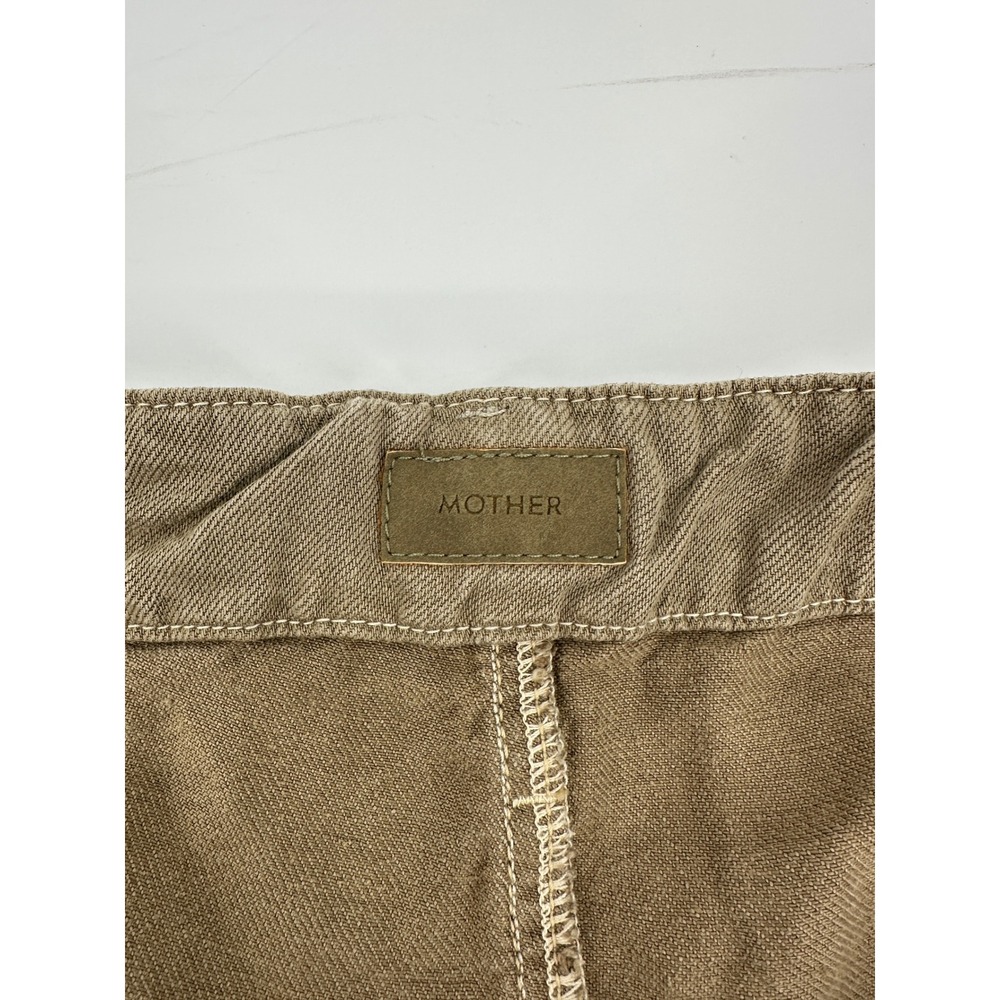 MOTHER The Chute Paperbag Shorts Olive Green High Waist Tie Belt Womens 26 - Picture 7 of 14